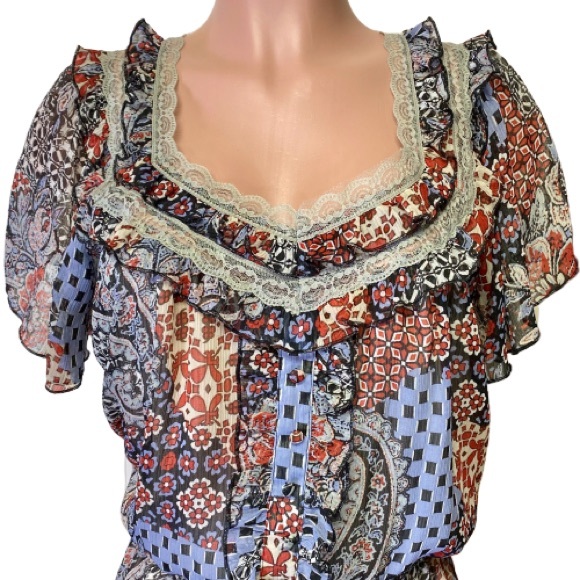 American Rag Boho Floral Cie Midi Dress 0X EUC - Picture 6 of 8